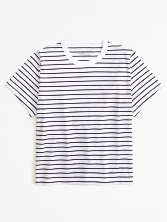 Abercrombie & Fitch Tops - NWT Abercrombie Essential Baby Tee - Black/White Striped